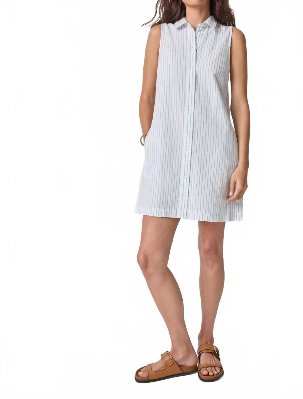 NEW LILLA P striped button down mini dress in capri stripe